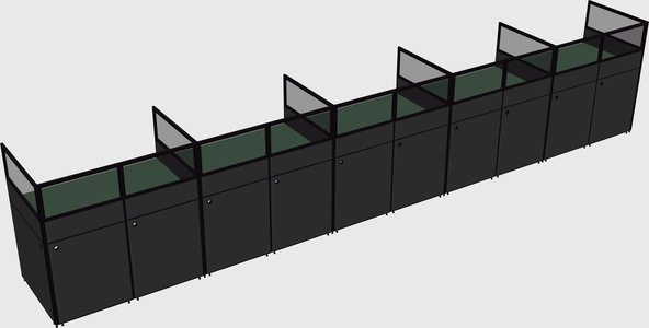 Shared rectangular cubicle