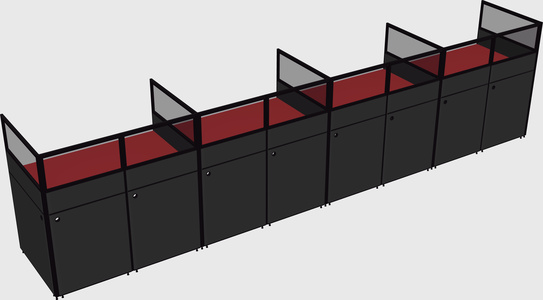 Shared rectangular cubicle