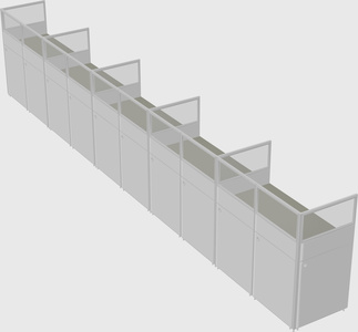 Shared rectangular cubicle
