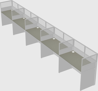 Shared rectangular cubicle