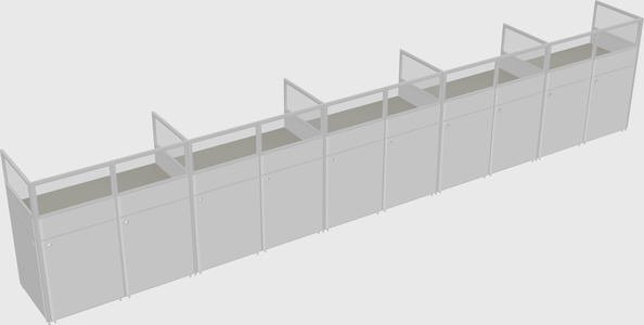 Shared rectangular cubicle
