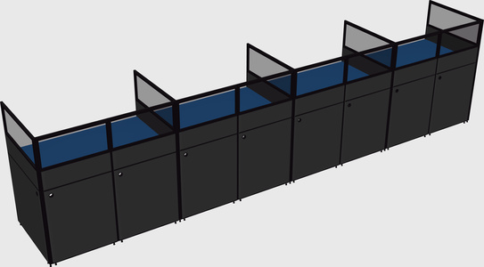 Shared rectangular cubicle
