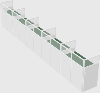 Shared rectangular cubicle