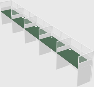 Shared rectangular cubicle