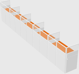 Shared rectangular cubicle