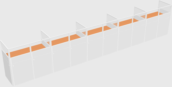 Shared rectangular cubicle