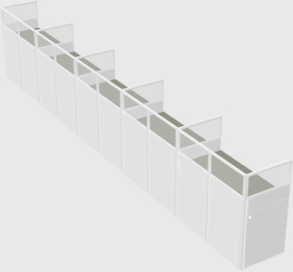 Shared rectangular cubicle