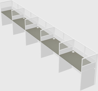 Shared rectangular cubicle
