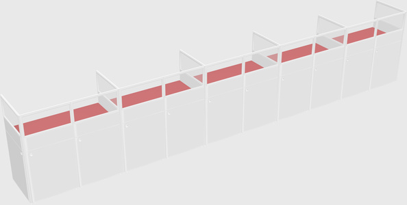 Shared rectangular cubicle