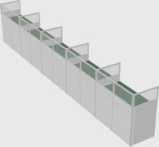 Shared rectangular cubicle