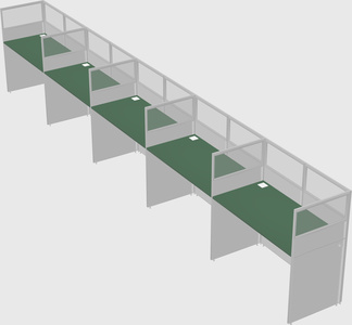 Shared rectangular cubicle
