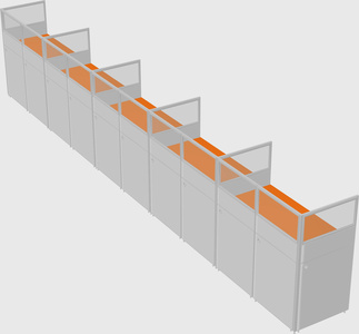 Shared rectangular cubicle