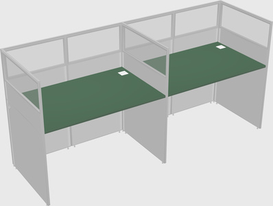 Shared rectangular cubicle
