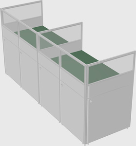 Shared rectangular cubicle