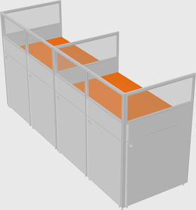 Shared rectangular cubicle