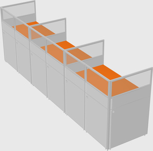 Shared rectangular cubicle