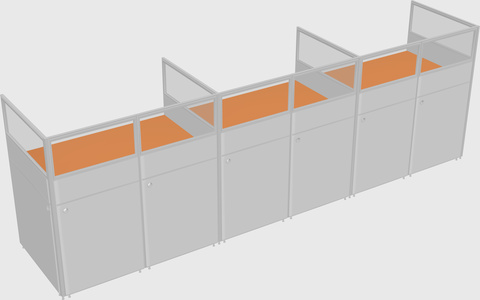 Shared rectangular cubicle