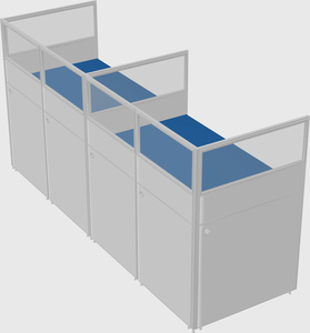 Shared rectangular cubicle