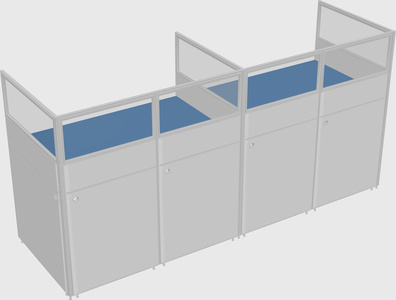 Shared rectangular cubicle