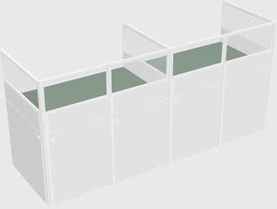 Shared rectangular cubicle