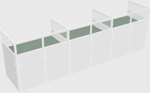 Shared rectangular cubicle