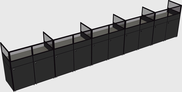 Shared rectangular cubicle