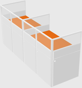Shared rectangular cubicle