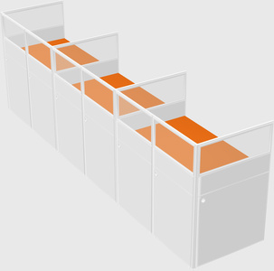 Shared rectangular cubicle