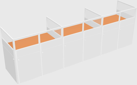 Shared rectangular cubicle