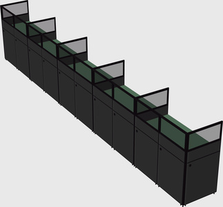 Shared rectangular cubicle