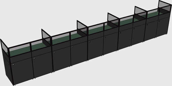 Shared rectangular cubicle