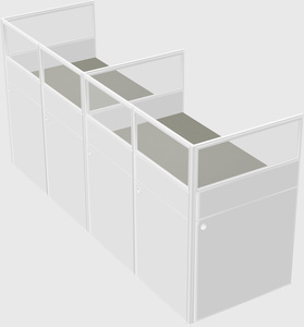 Shared rectangular cubicle