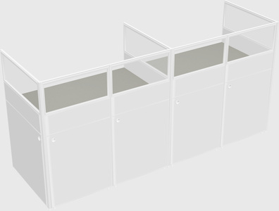 Shared rectangular cubicle