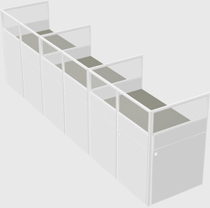 Shared rectangular cubicle