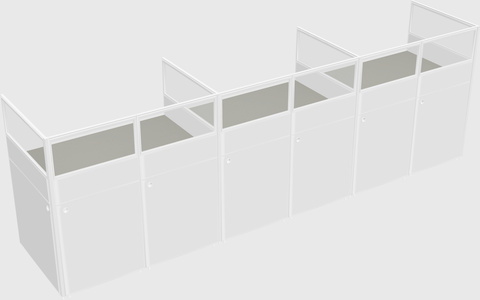 Shared rectangular cubicle