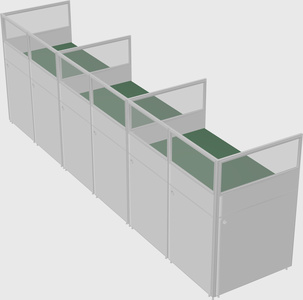 Shared rectangular cubicle