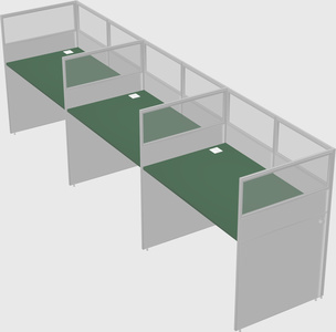 Shared rectangular cubicle