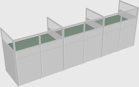Shared rectangular cubicle