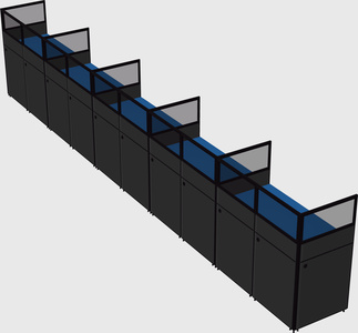 Shared rectangular cubicle