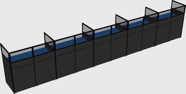 Shared rectangular cubicle