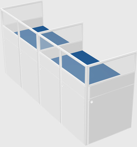 Shared rectangular cubicle