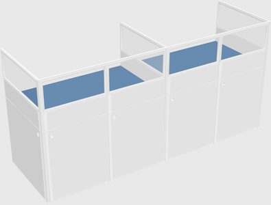 Shared rectangular cubicle