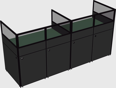 Shared rectangular cubicle