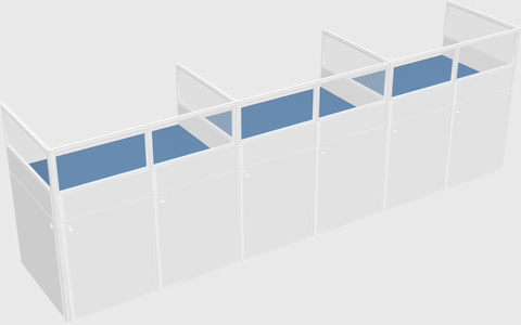 Shared rectangular cubicle