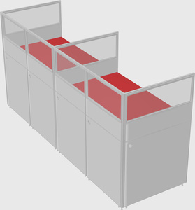 Shared rectangular cubicle