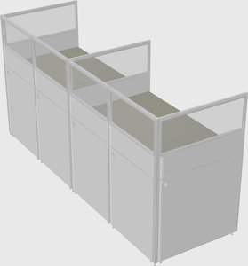 Shared rectangular cubicle