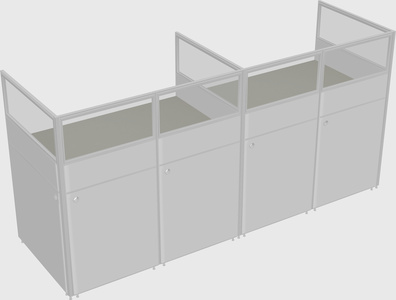 Shared rectangular cubicle
