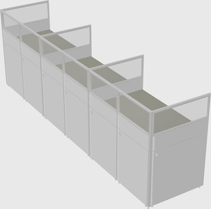 Shared rectangular cubicle