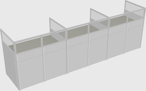 Shared rectangular cubicle
