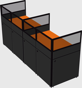 Shared rectangular cubicle
